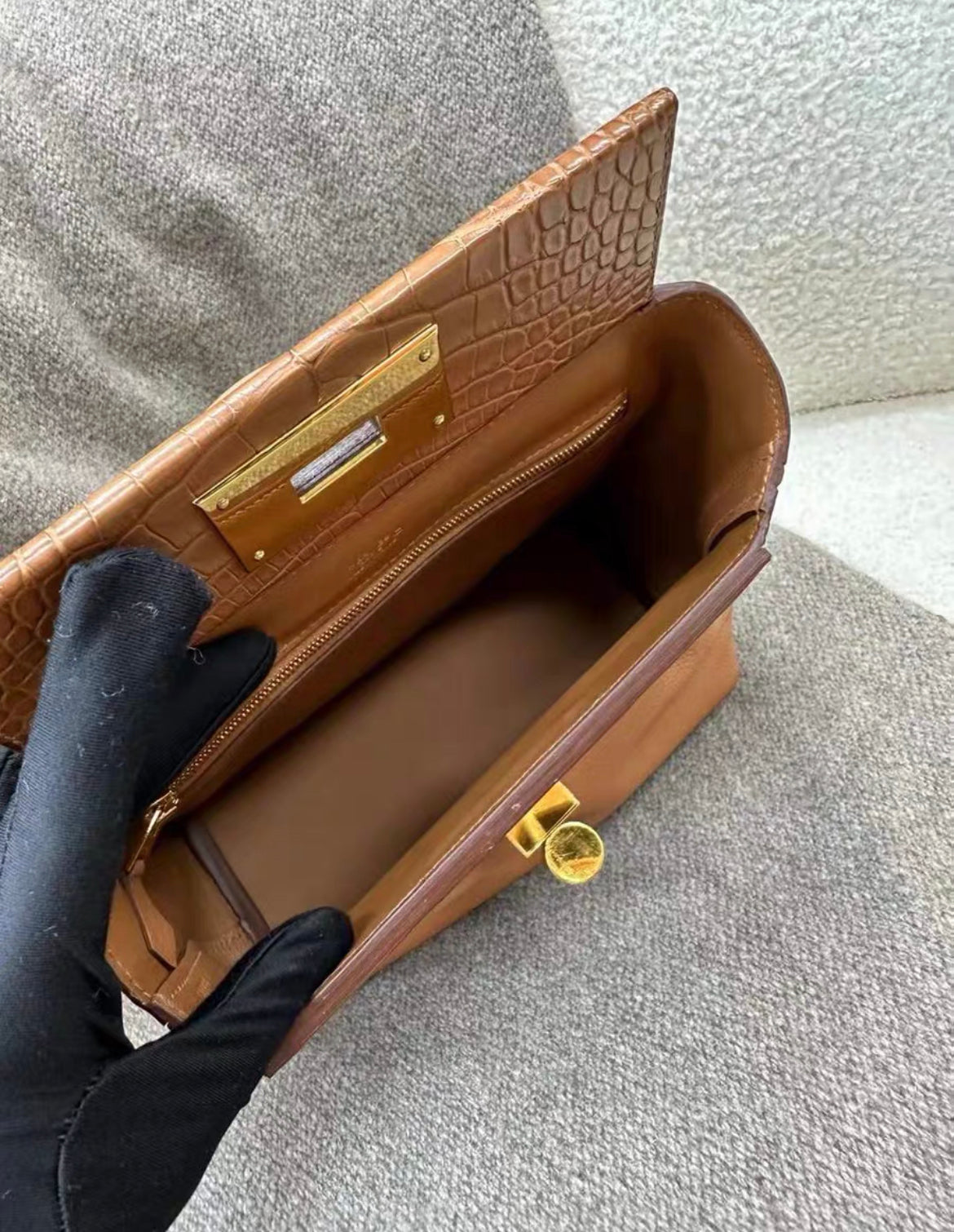 Hermès 24/24 Gold Veau Togo Touch Alligator Gold Hardware