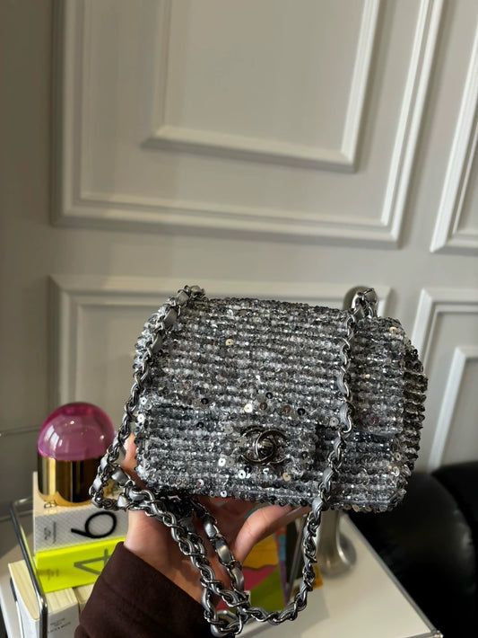 Chanel 24C square bag in glass sequins
