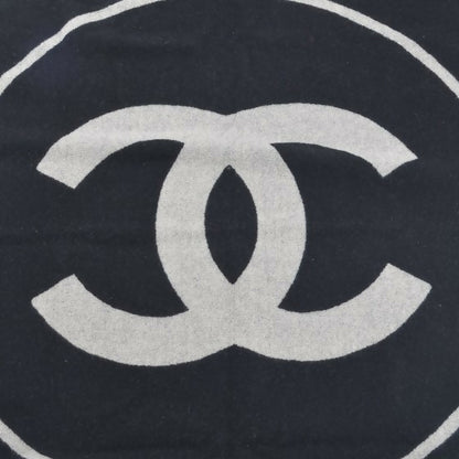 NWT Large Chanel Black & Grey Wool Cashmere CC Throw Blanket Decor
