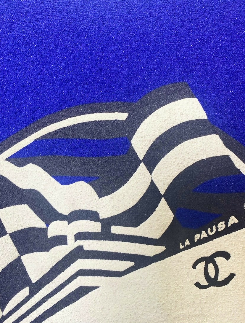 Chanel 19C La Pausa Runway Blue Blouse Top Shirt FR 34
