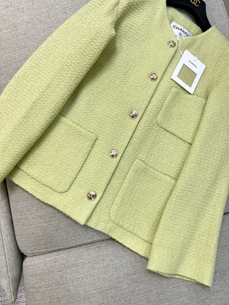 Chanel green tweed jacket