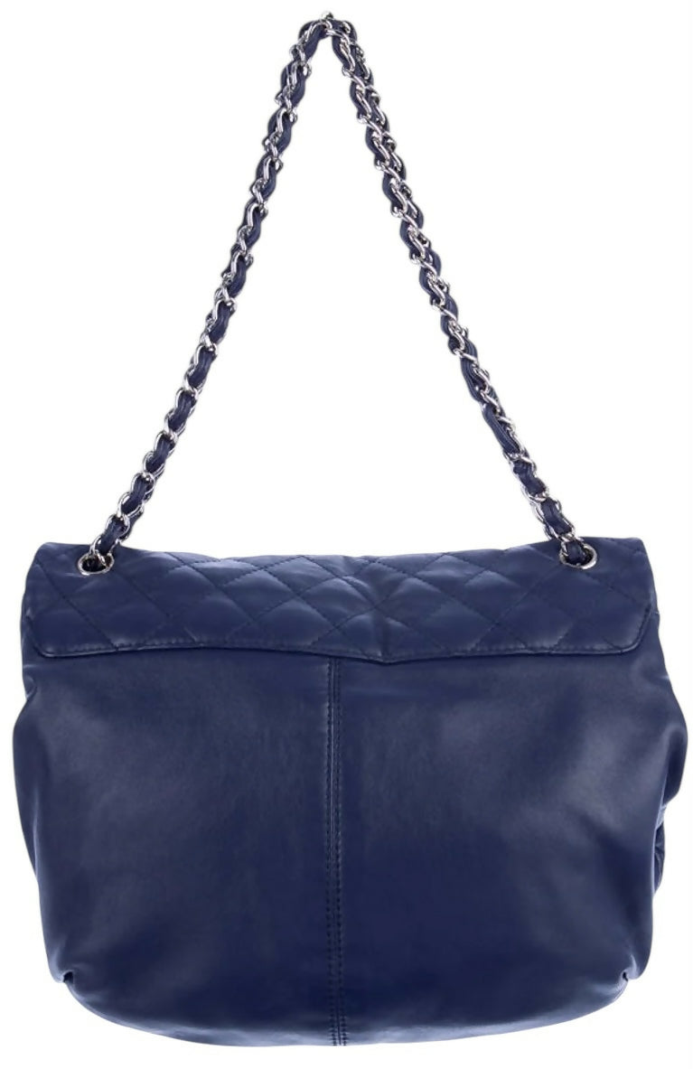 Chanel 13C Blue Lambskin Quilted Large Trianon Messenger Flap Handbag