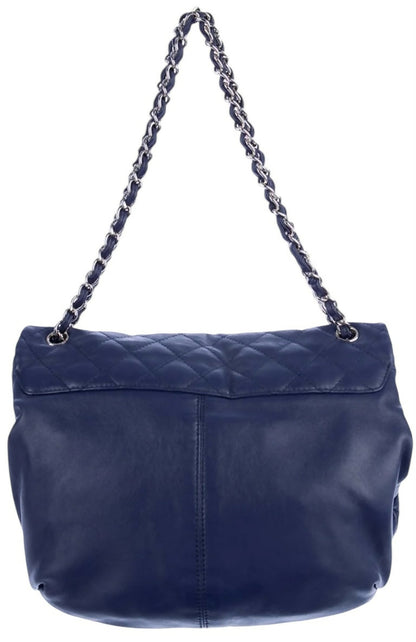 Chanel 13C Blue Lambskin Quilted Large Trianon Messenger Flap Handbag