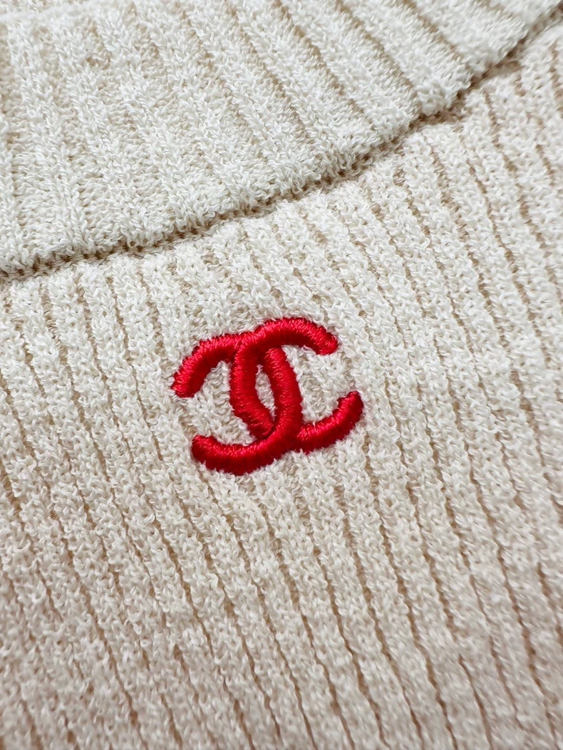 Chanel Coco Beach Classic Wavy Stripe Knit Vest, 26M, F38,