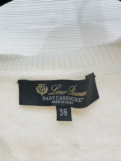 Loro Piana ecru classic knitted hooded cashmere cardigan