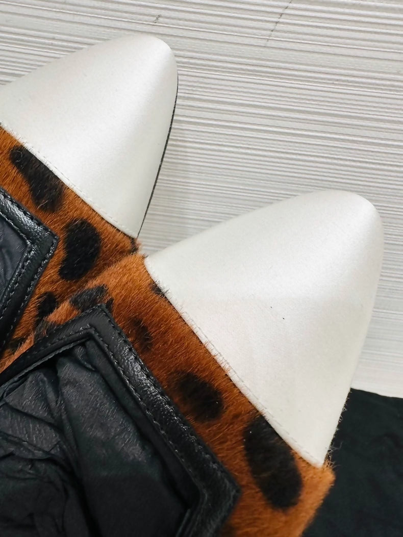 Chanel 26a leopard print 7cm heels, size 37.5,