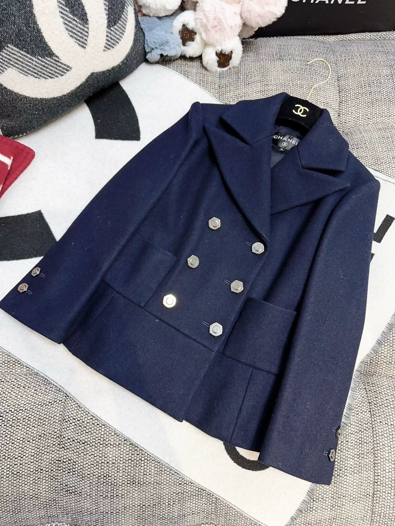 Chanel 18A Navy Blue Jacket