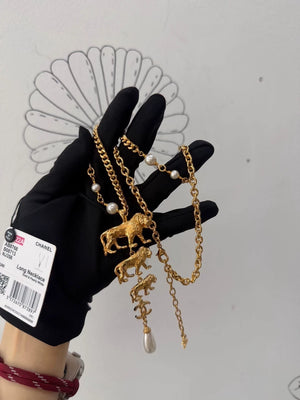Chanel 22A collection Three Lions necklace