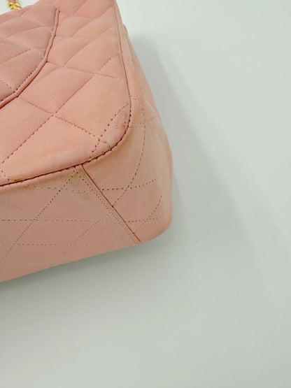 Chanel Vintage Maxi Flap Bag – Series 2 in Pink Lambskin with 24k Gold Hardware