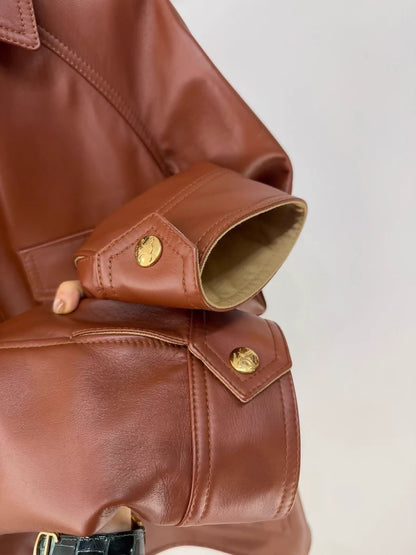 Celine vintage brown leather jacket
