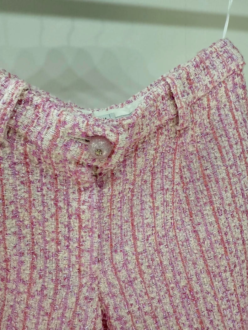 Chanel 25P shorts in pink tweed