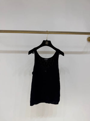 Chanel 24S Black Quilted Top