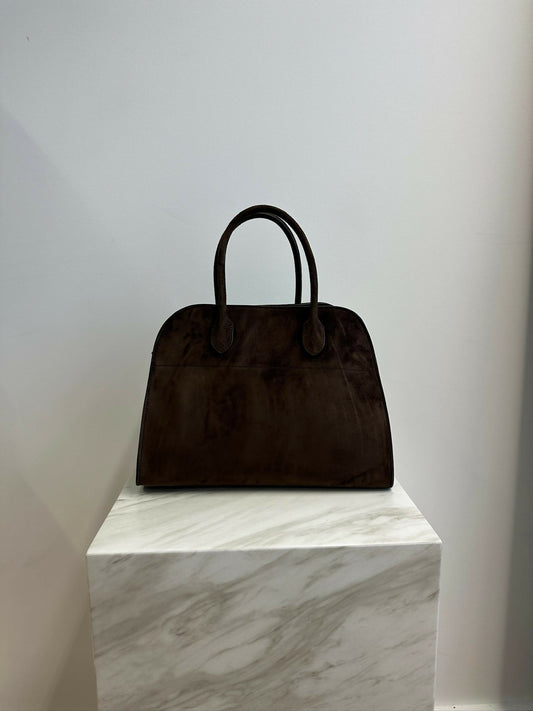 The Row Margaux 12 Mocha Suede