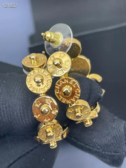 Chanel 24P gold hoop earrings