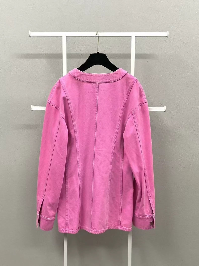 Chanel 21R fuchsia denim jacket