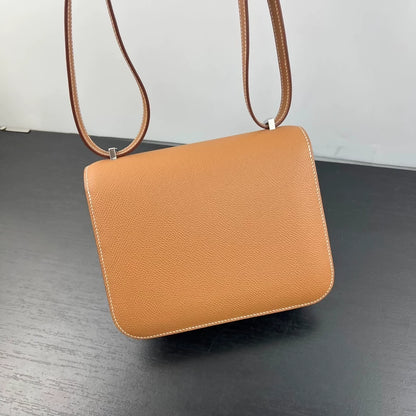 Hermès Constance 19 gold-brown Epsom Leather Palladium Hardware
