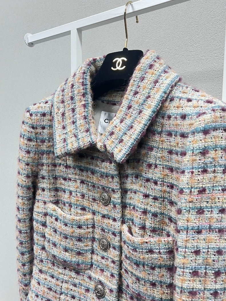 Chanel 18A mixed color tweed jacket