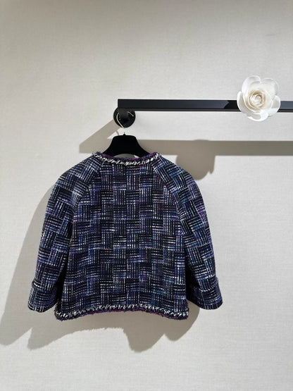Chanel 23B Purple Tweed Short Jacket