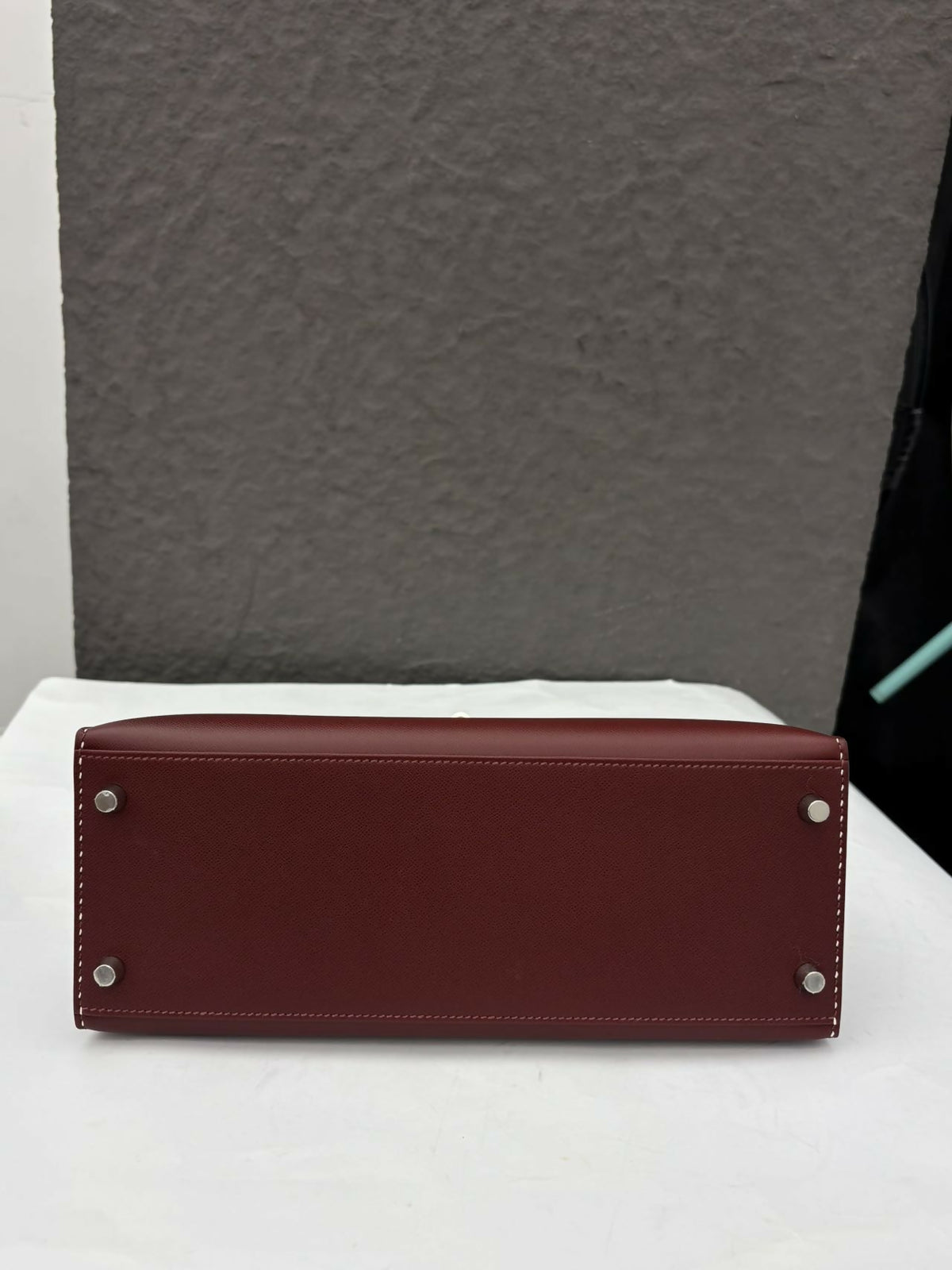 Hermès Kelly 28 Sellier "Miss You" Rouge H (55) Epsom Leather with Contrast Stitching and Palladium Hardware