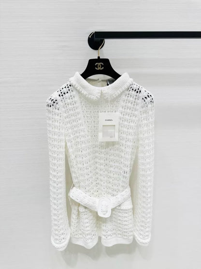 Chanel 26c white belted top, F36