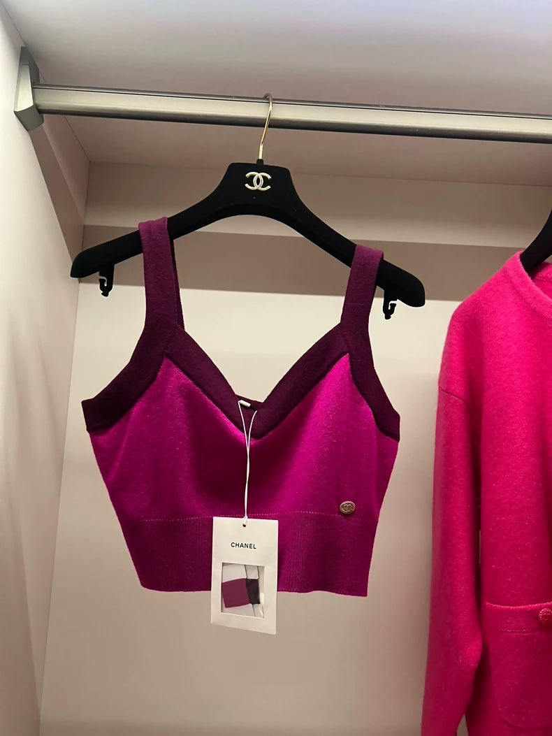 Chanel 20A pinkish-purple cashmere top