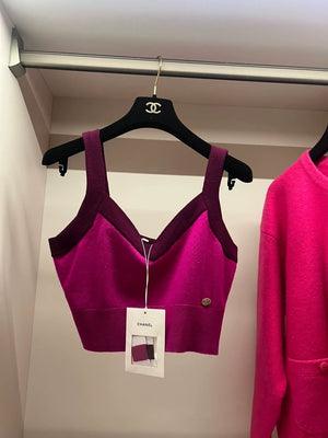 Chanel 20A pinkish-purple cashmere top
