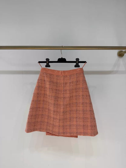 Chanel 24A orange tweed skirt