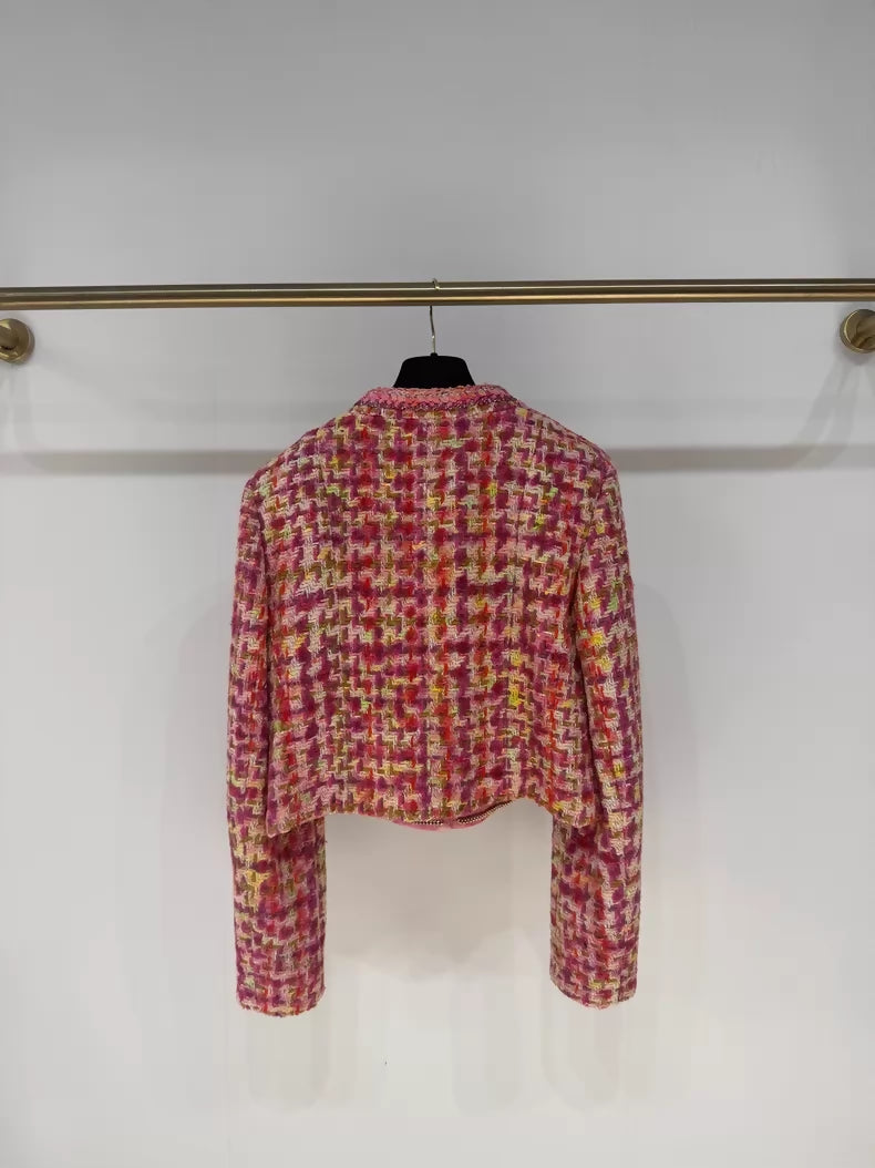 Chanel 20A pink tweed jacket
