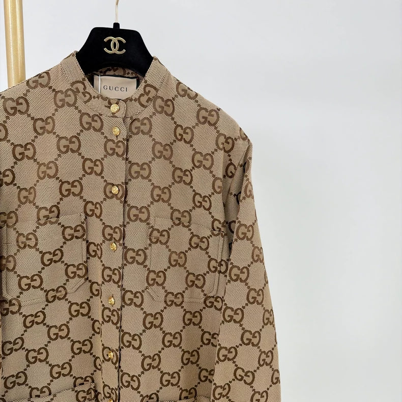 Gucci Double G Monogram Gold Button Shirt Jacket