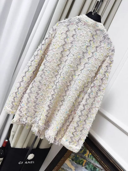 Chanel off-white sequined cardigan with crystal embellishments
