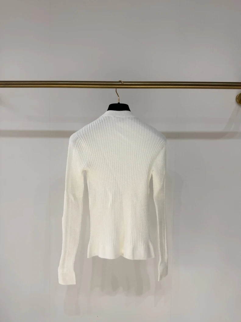 Chanel 22B Double C Pearl Knit Top