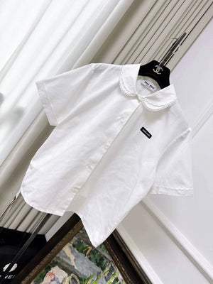 Miu Miu 25ss white short-sleeved shirt