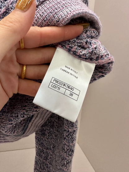 Chanel 25B Purple Knit Cardigan