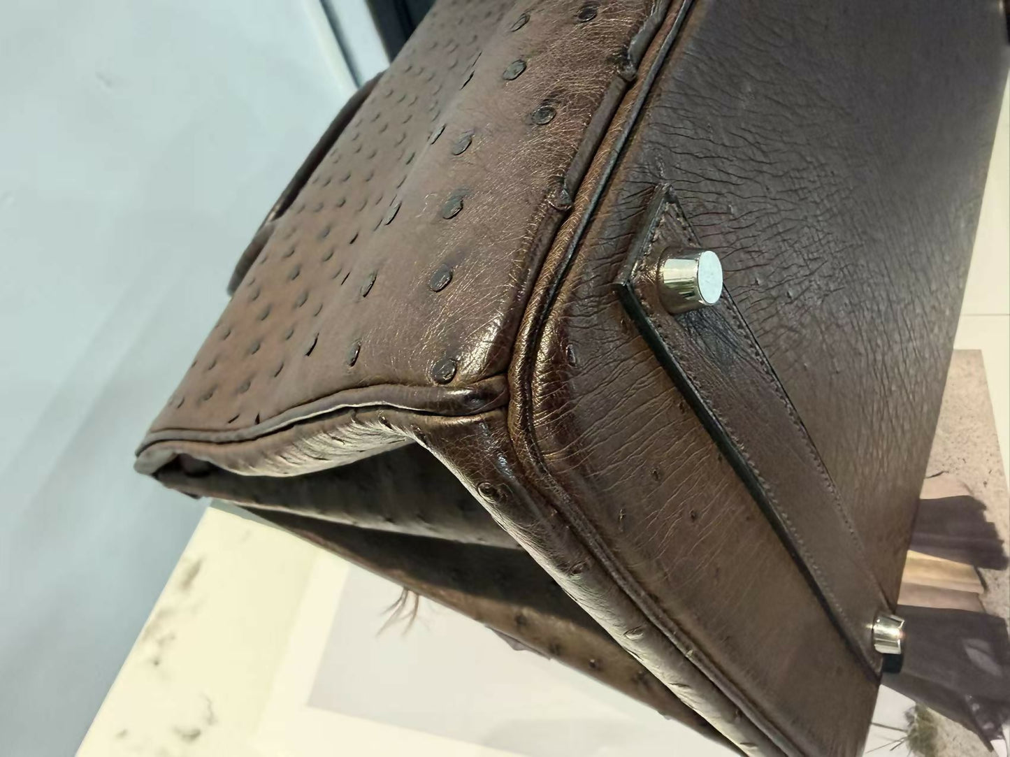 Hermes Birkin 40 ostrich in brown