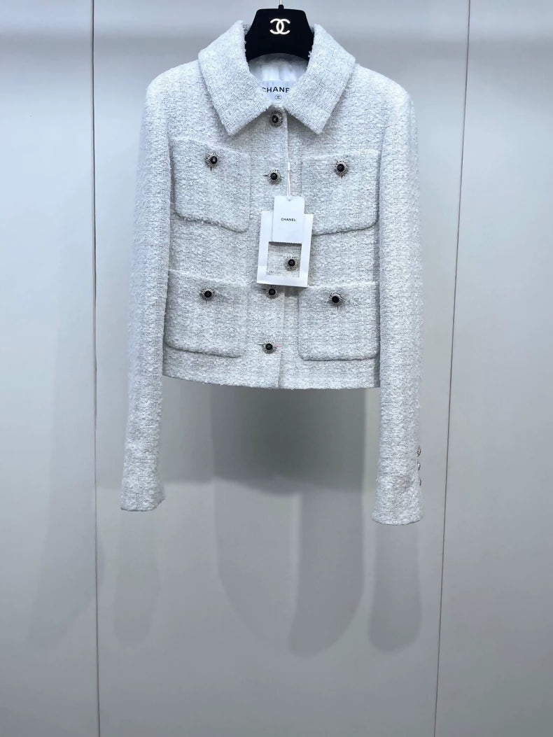 Chanel 25K white tweed jacket