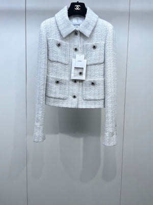 Chanel 25K white tweed jacket