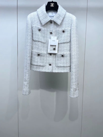 Chanel 25K white tweed jacket