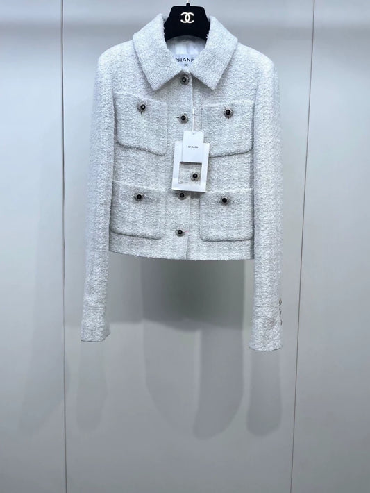 Chanel 25K white tweed jacket