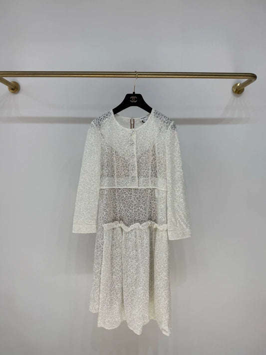 Chanel 23S ecru sequined dress