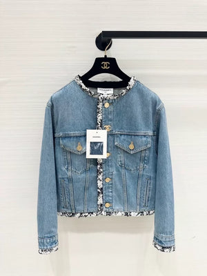Chanel 26s blue tweed denim jacket