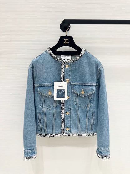 Chanel 26s blue tweed denim jacket