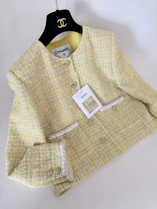 Chanel 24C Yellow Tweed Jacket