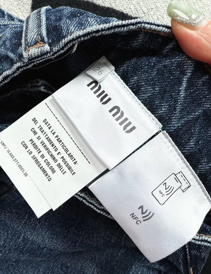 miumiu blue straight leg jeans