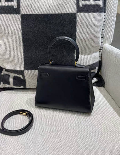 Hermès Black Box Calf Mini Kelly 20 Gold Hardware