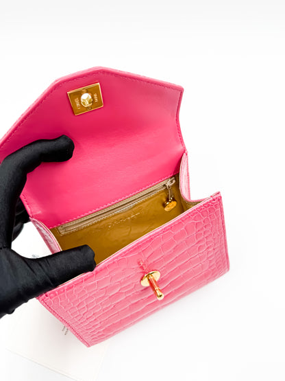 Chanel Vintage Pink Crocodile Mini Top-Handle — Collector’s Edition