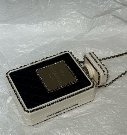 Chanel 22S limited edition Black Quilted Leather Perfume Bottle Minaudiere Gold Hardware