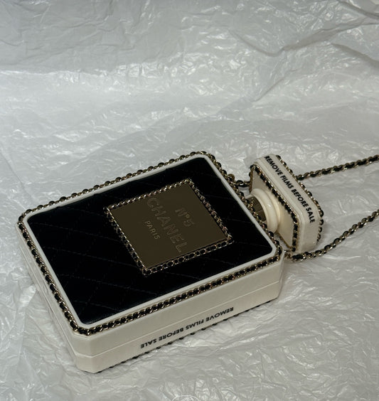 Chanel 22S limited edition Black Quilted Leather Perfume Bottle Minaudiere Gold Hardware