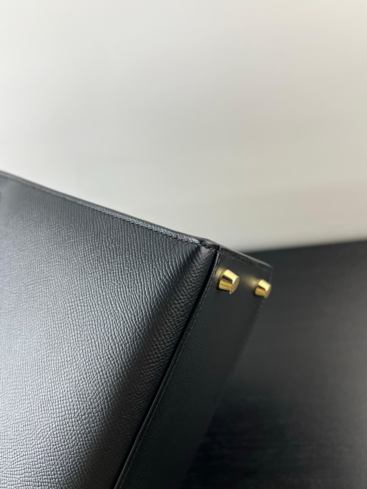 Hermes Kelly 28 Black Epsom Leather Gold Hardware