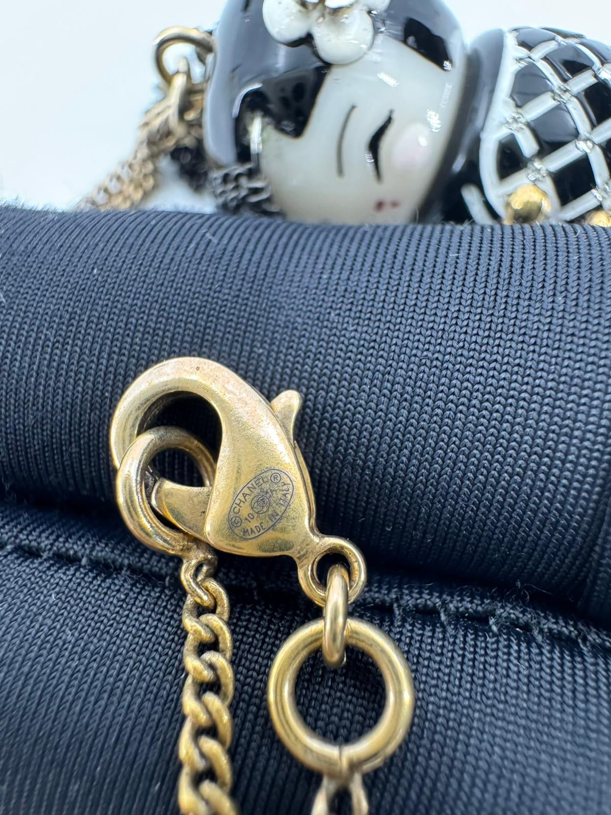 Chanel 10A Double C Acrylic Porcelain shanghai Doll Necklace