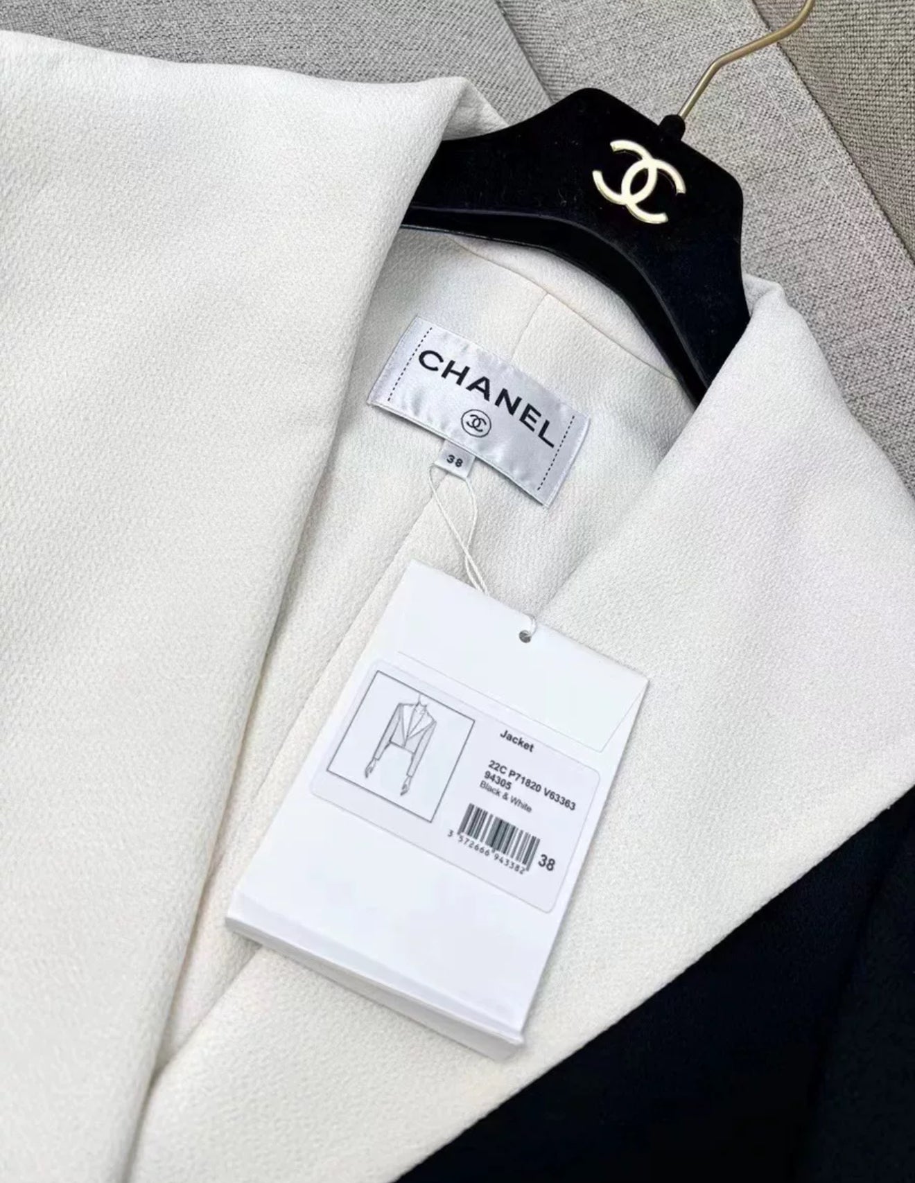 Chanel 23C Black & White Jacket